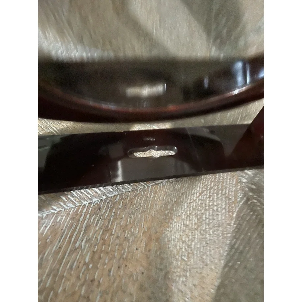 Vintage Brown Lucite Vanity Makeup Mirror Double Sided Swivel Tilt Tabletop